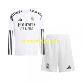 Camisolas de futebol Real Madrid Criança Equipamento Principal 2024/25 Manga Comprida